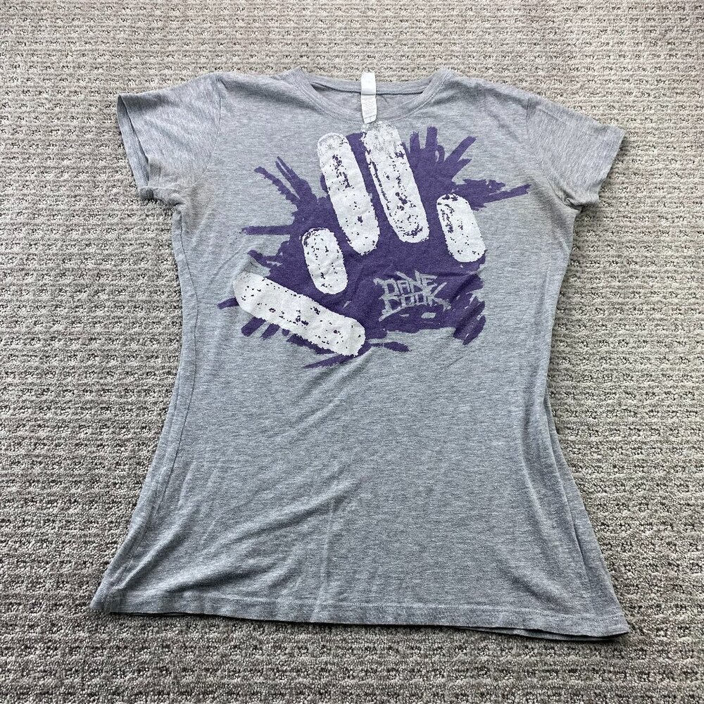 Dane Cook T-Shirt Women Size Large L Gray Graphic Print Tee